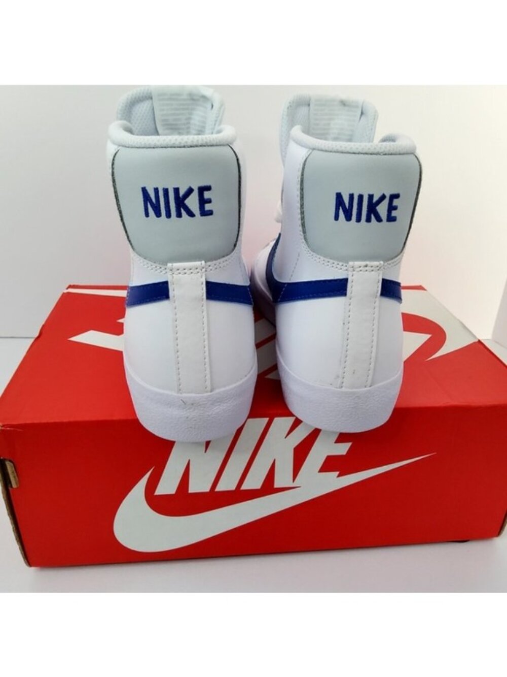 Nike Blazer Mid '77 (GS) White Laser Blue Yellow Ochre Kids Athletic Sneaker13.5 - Picture 3 of 9